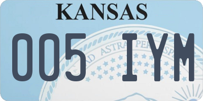 KS license plate 005IYM