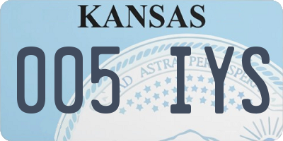 KS license plate 005IYS