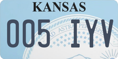 KS license plate 005IYV