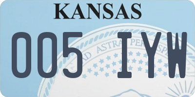 KS license plate 005IYW