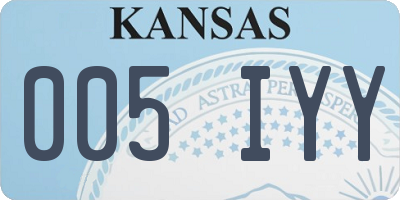 KS license plate 005IYY