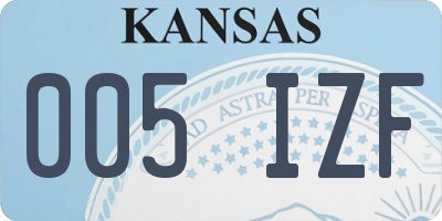 KS license plate 005IZF