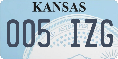 KS license plate 005IZG