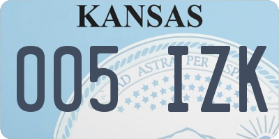 KS license plate 005IZK