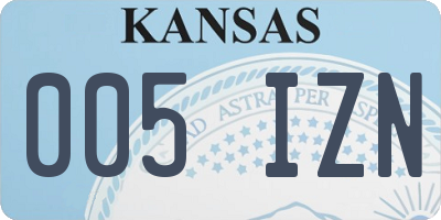KS license plate 005IZN
