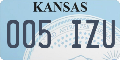 KS license plate 005IZU
