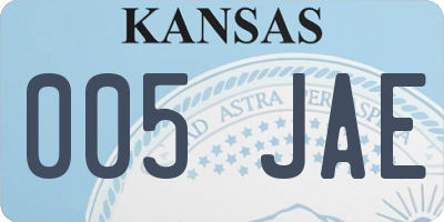 KS license plate 005JAE