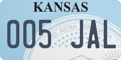 KS license plate 005JAL