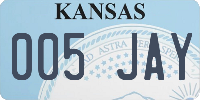 KS license plate 005JAY