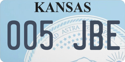 KS license plate 005JBE