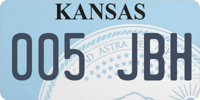 KS license plate 005JBH