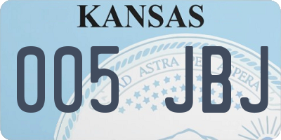 KS license plate 005JBJ