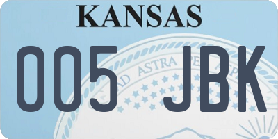 KS license plate 005JBK