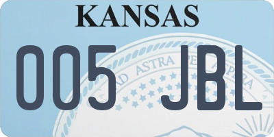 KS license plate 005JBL