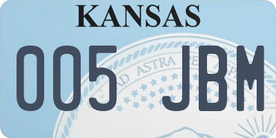 KS license plate 005JBM