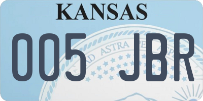 KS license plate 005JBR