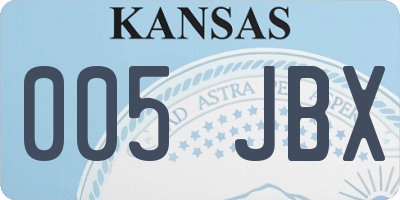 KS license plate 005JBX