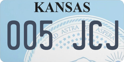 KS license plate 005JCJ