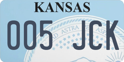 KS license plate 005JCK