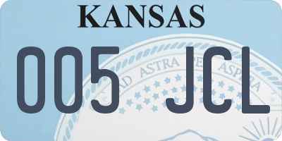KS license plate 005JCL