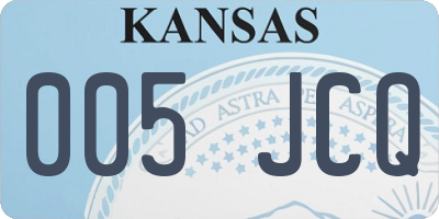 KS license plate 005JCQ