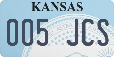 KS license plate 005JCS
