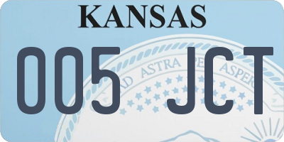 KS license plate 005JCT
