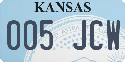 KS license plate 005JCW