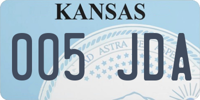 KS license plate 005JDA
