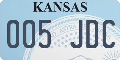 KS license plate 005JDC