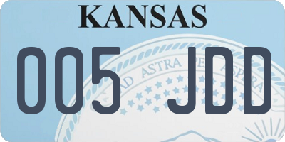 KS license plate 005JDD