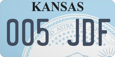 KS license plate 005JDF