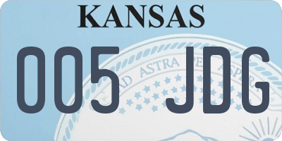 KS license plate 005JDG