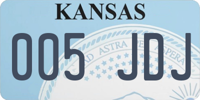 KS license plate 005JDJ