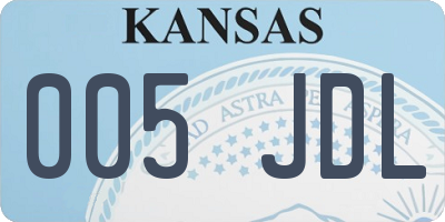 KS license plate 005JDL