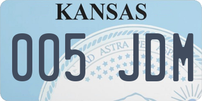 KS license plate 005JDM