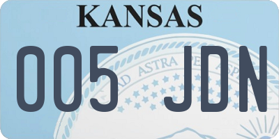 KS license plate 005JDN