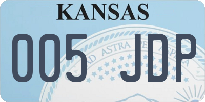 KS license plate 005JDP