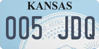 KS license plate 005JDQ