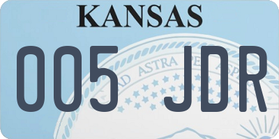 KS license plate 005JDR