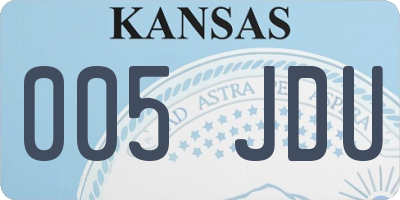 KS license plate 005JDU