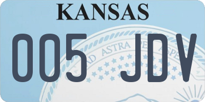 KS license plate 005JDV