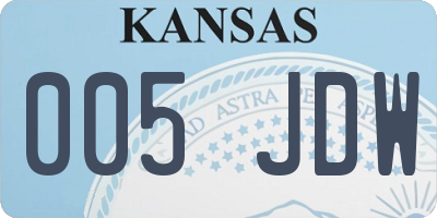 KS license plate 005JDW