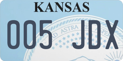 KS license plate 005JDX