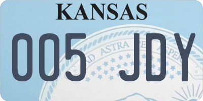 KS license plate 005JDY