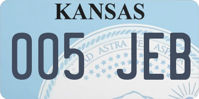 KS license plate 005JEB