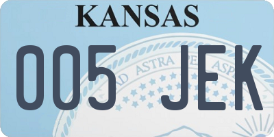 KS license plate 005JEK