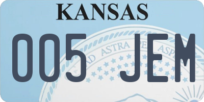 KS license plate 005JEM