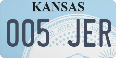 KS license plate 005JER