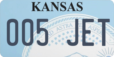 KS license plate 005JET